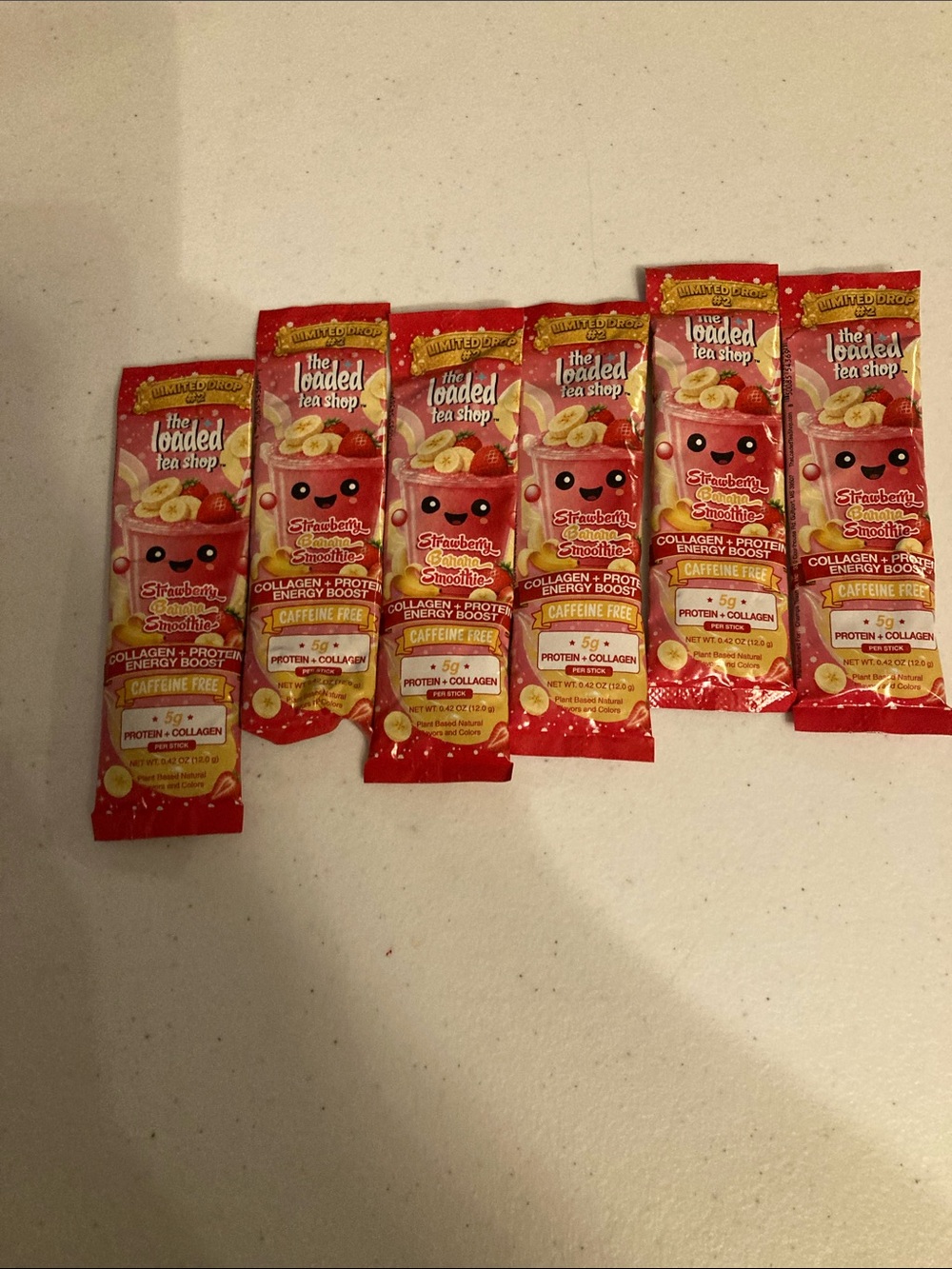 The Loaded Tea Shop Strawberry Banana Smoothie Collagen Energy Sticks (Pink) - Picture 4 of 4